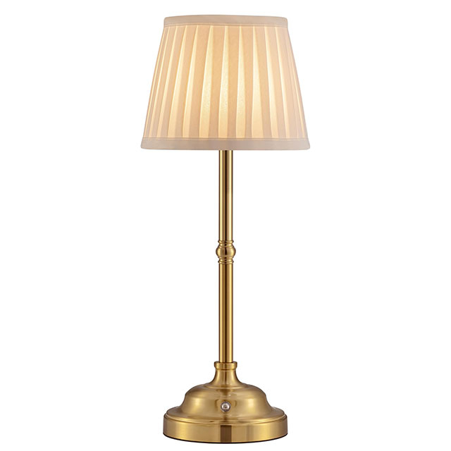 Portables Cordless Table Lamp, Fabric Shade Desk Lamp, Rechargeable Battery Powered Lighting, Dimmable Light for Dining Room, Bedroom, Bedside, Bar, Night Light, Camping, Balcony