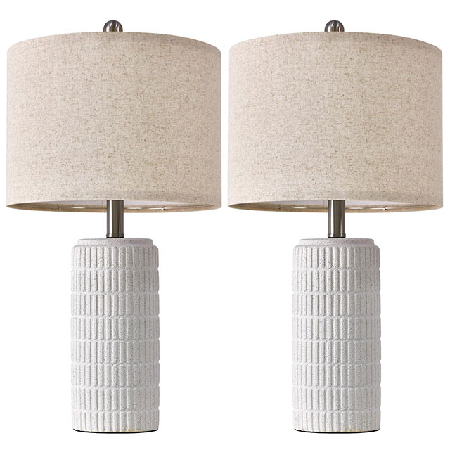 Modern Ceramic Table Lamp for Living Room White Desk Lamps for Bedroom Farmhouse Bedside Nightstand Bedside Lamp End Table Lamps