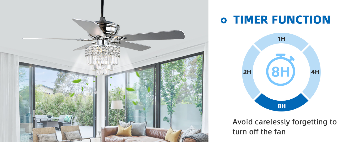 Crystal Ceiling Fan with Lights and Remote (7)