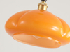 Glass Antique Gold Plug in Pendant Light Fixture with 14ft Handmade Woven Light Cord, Dimmable Switch, Vintage Orange Glass Round Brass Hanging Lamp for Kitchen Island Farmhouse Dining Room 