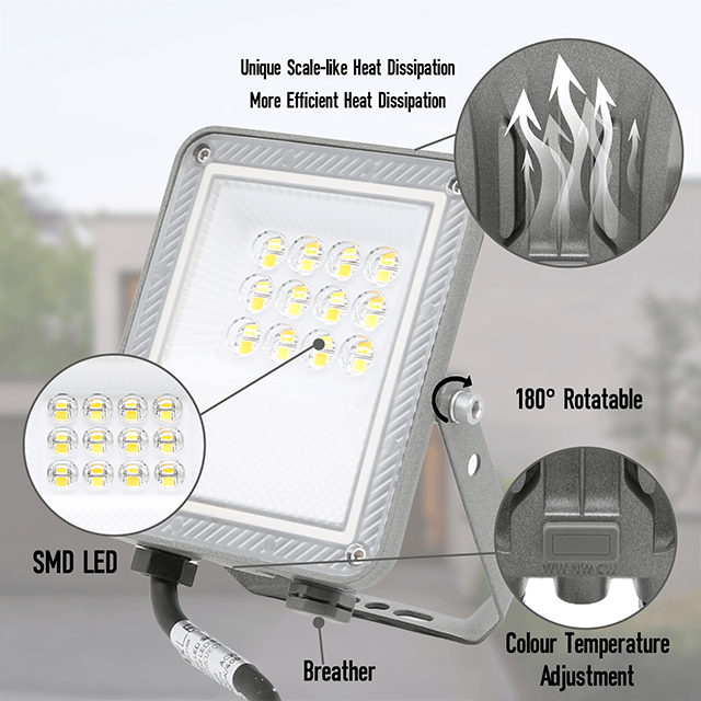 10W LED Floodlights 3CCT (3000K-4000K-6500K) 106 PT04