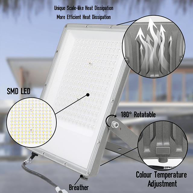 150W LED Floodlights 3CCT (3000K-4000K-6500K) 111 PT04