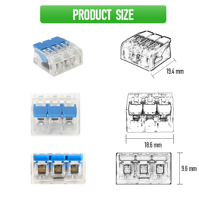 Electrical Clamp 3 Poles 413 China Wholesale Product Size