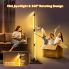 RGB+IC Floor Lamp, Smart LED Corner Lamp with Music Sync and 16 Million DIY Colors, App & Remote Control, 360° Rotating Standing Floor Lamp with Spotlight for Bedroom Living Room 