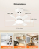 Socket Fan Light with Remote, E26 Base 17.7