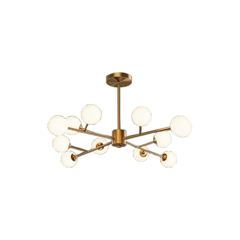 Electroplated Copper Natural LED Modern Round Pendant 120 Milk White Glass G9 Lamp Head