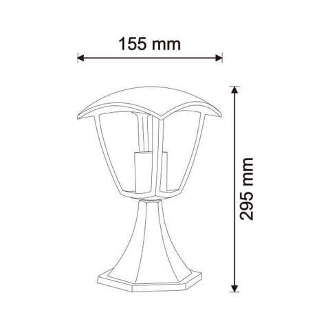 Black Aluminum Housing Medium Size IP44 LED Garden Light