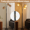 Rattan Floor Lamp for Living Room, 72 Inch Tall Boho Floor Lamp with Rotary Switch, 3-Lights Arched Lamp with Wicker Shade for Coastal,Bohemian,Mid Century Modern ,Farmhouse