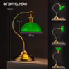Cordless LED Table Lamp, Battery-Operated, Rechargeable, 3-Level Dimming, Universal USB-C Charging, 180° Swivel Head, Classic Glass Shade, Antique Brass 