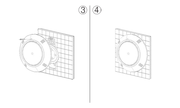 6. Schematic diagram of product installation lines 2-year warranty LED best-selling decorative swimming pool lamp IP68 waterproof and dustproof. Made in China, LED full resin filled white swimming pool lamp