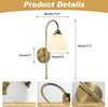 1-Lighting Milk Ribbed Glass Wall Sconce Indoor Gold and White Wall Sconce Minimalist Slim Long Sconces Brass Hallway Wall Light Fixtures Globe Vanity Lights for Bathroom Bedroom