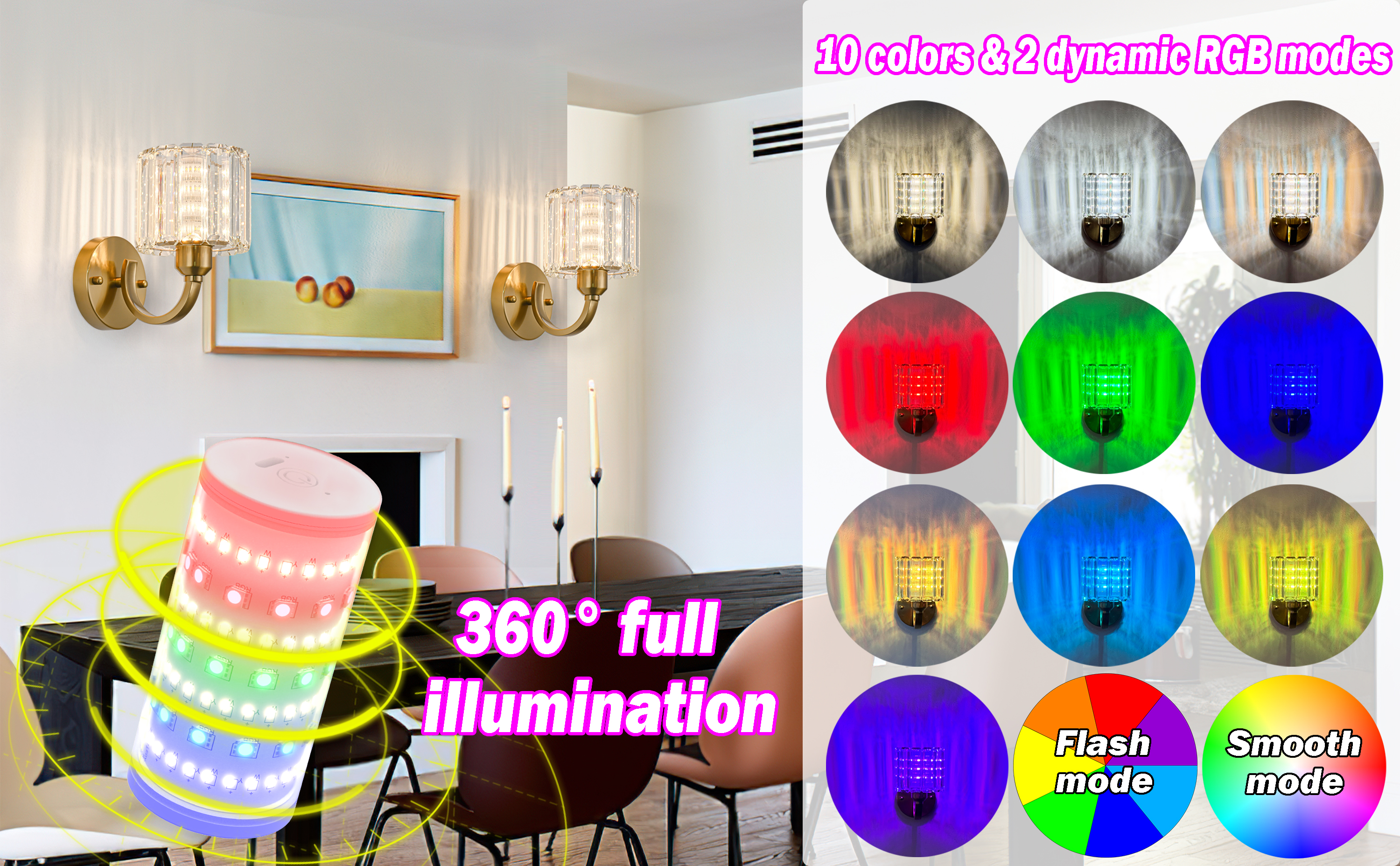 Wall Sconces Battery Operated Wall Lights (5)