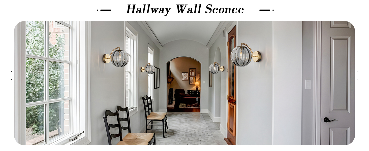 Glass Wall Sconces Brushed Brass Wall Sconce Light (5)