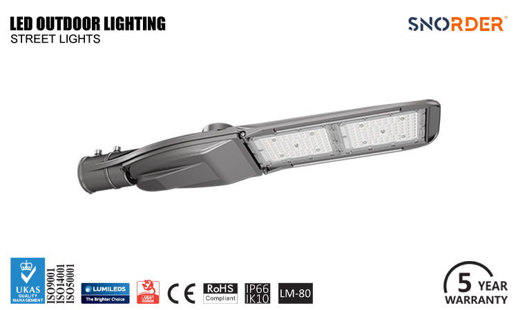 1. CE,ROHS product certification, LED street lamp made in China, 5-year warranty, IP66 waterproof and dustproof, IK10 explosion-proof, 60W 70W 80W 90W 100W 110W 120W 130W 150W optional
