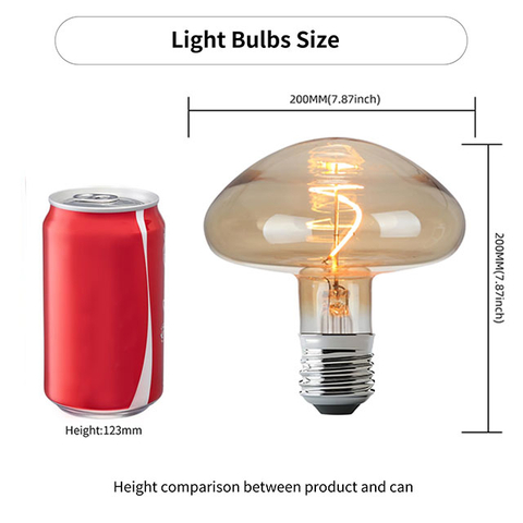 E14/E27 Amber Led Mood Light, Mushroom Ambient Light Bulb 4W 2200K Warm White 320LM,220-240V, Modern Stylish Style Vintage Edison Bulbs, Decorative Hanging Led Light Bulb for Home 