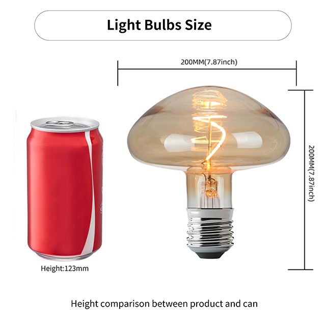 E14/E27 Amber Led Mood Light, Mushroom Ambient Light Bulb 4W 2200K Warm White 320LM,220-240V, Modern Stylish Style Vintage Edison Bulbs, Decorative Hanging Led Light Bulb for Home 