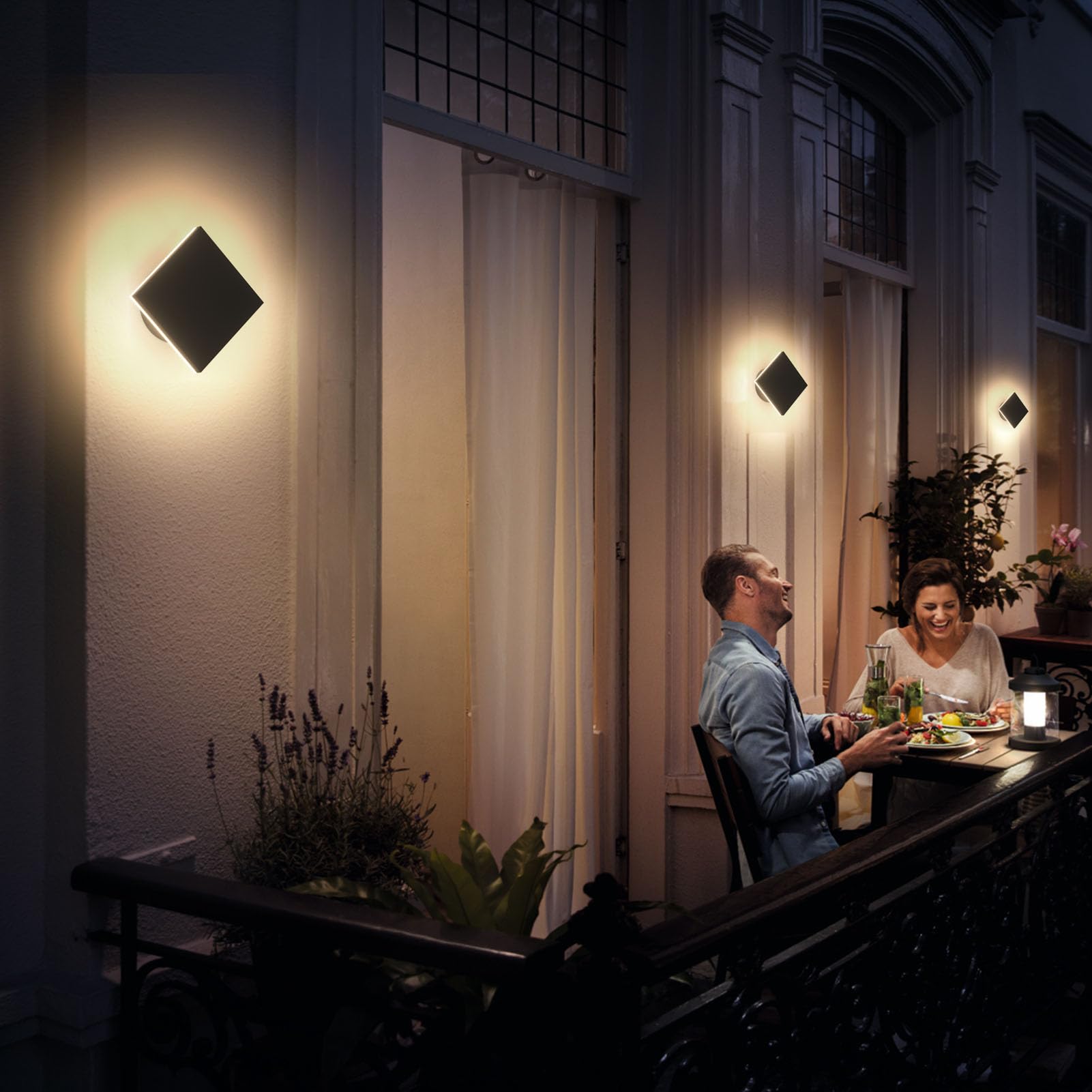  Outdoor LED Wall Light Modern Outdoor Porch Light Patio Light Outdoor Wall Sconce Aluminum Waterproof Porch Lights Indoor Outdoor Sconce Wall Lighting Warm White 3000K (Square) 