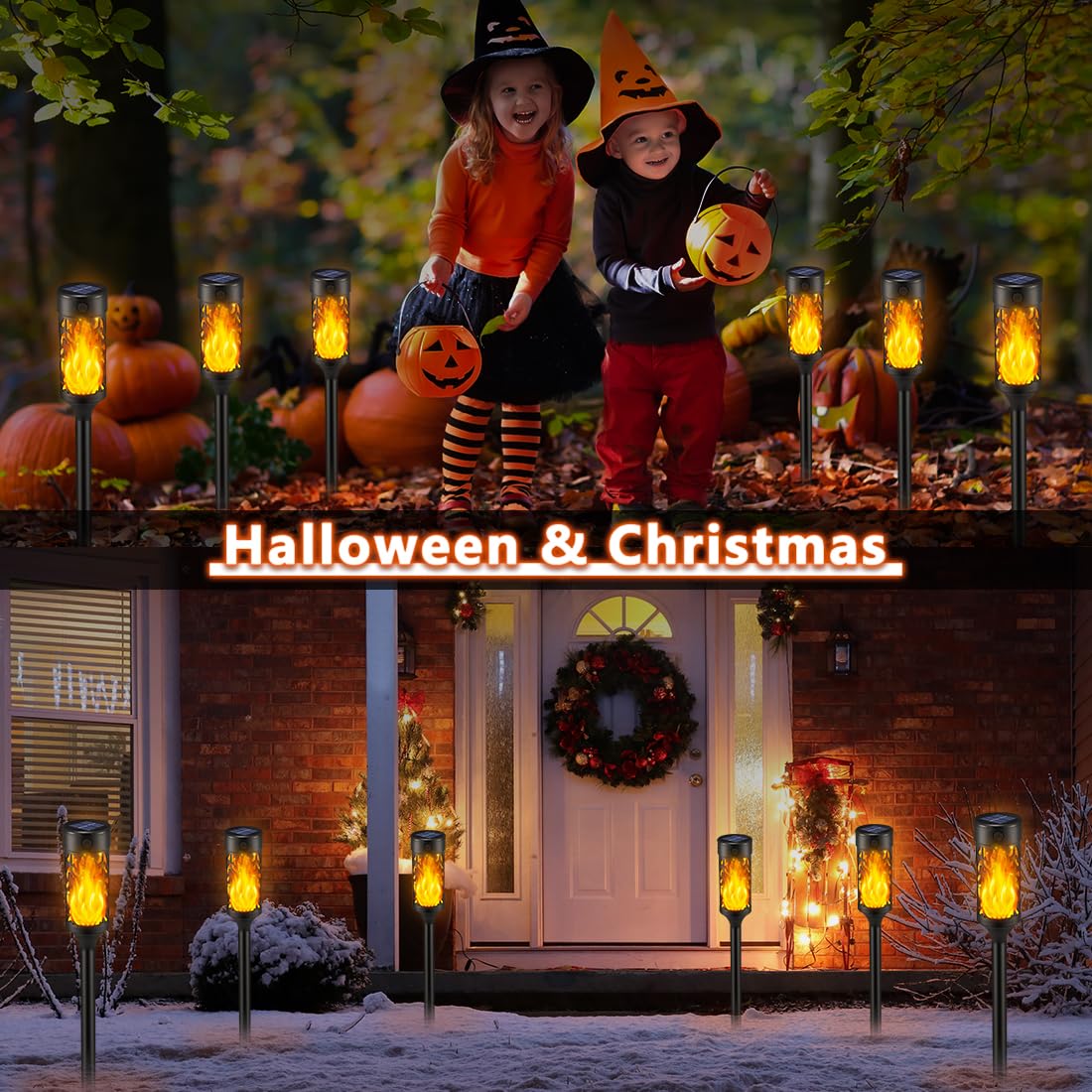 Solar Lights Outdoor Waterproof, Solar Tiki Torches with Flickering Flame, Solar Lights for Outside Decor, Solar Powered Outdoor Lights for Yard, LED Solar Garden Lights for Pathway Garden Decor Visit