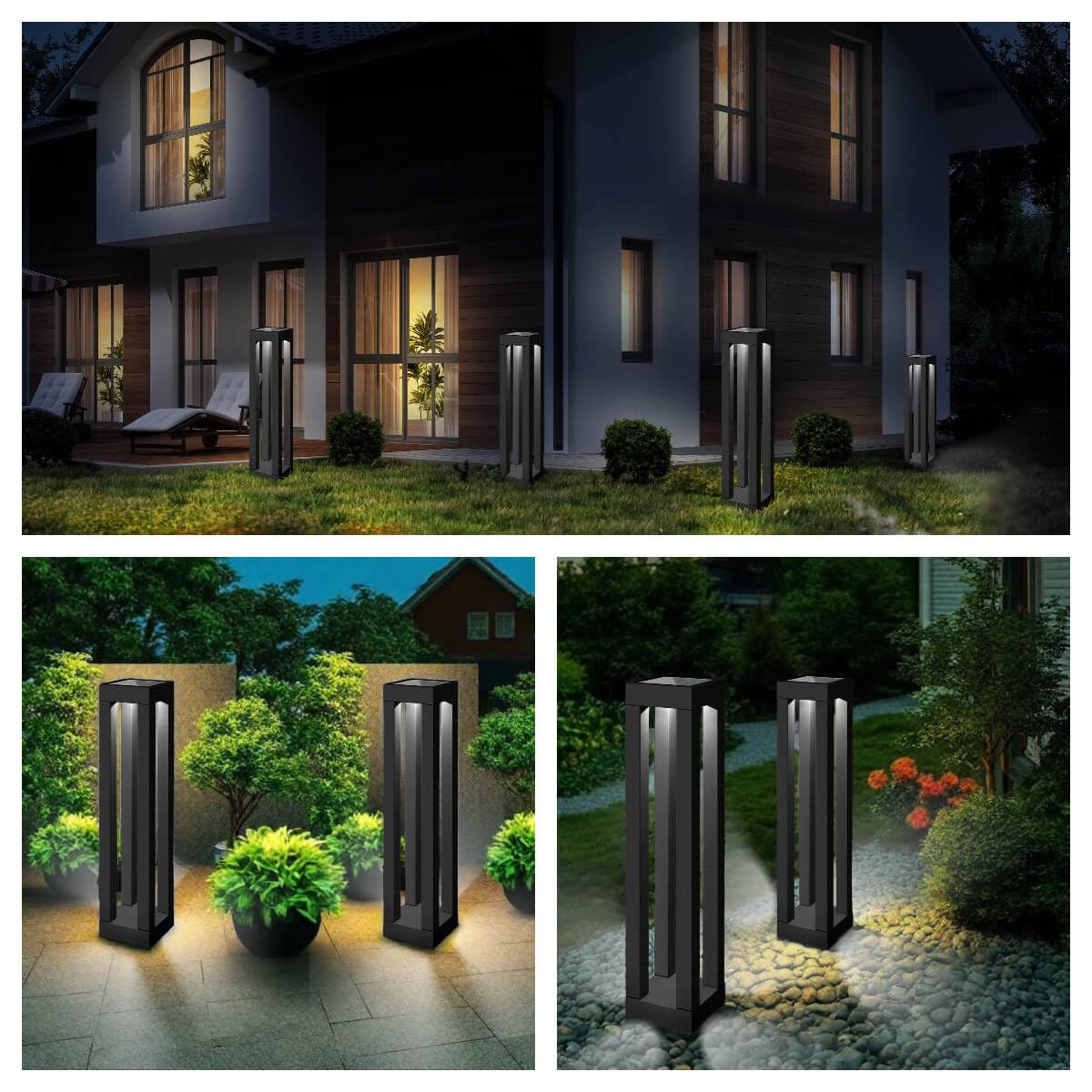 Outdoor Solar Floor Lamps, Lantern Floor Lamp, Outdoor Decor Lanterns for Garden Patio Porch Deck Pool Pathway Driveway