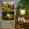 Solar Lights Outdoor 10/25 LM LED with 2 Lighting Modes, Solar Garden Lights Glass and Metal, IP65 Waterproof Solar Powered for Yard Pathway Walkway Driveway Patio