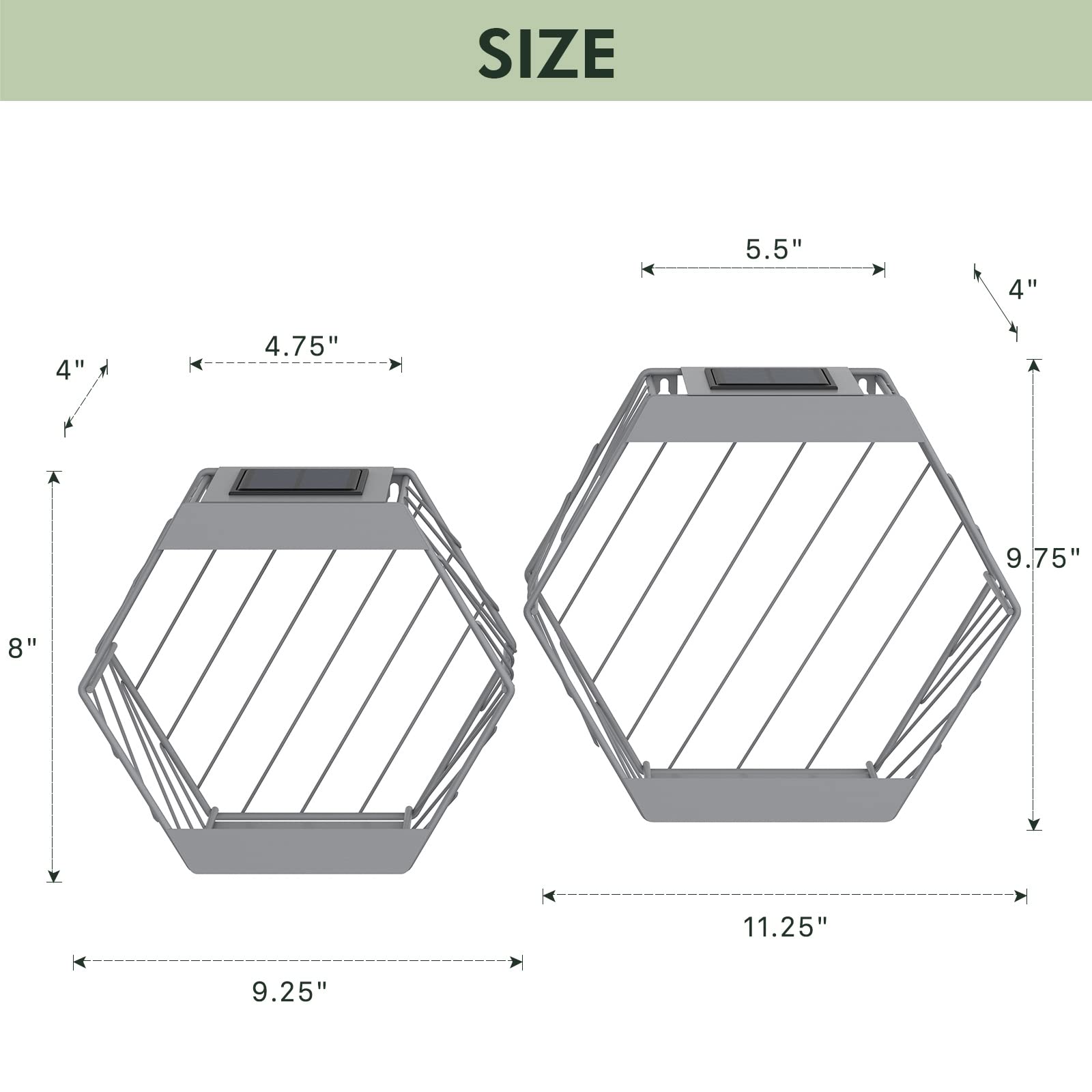 Grand patio Outdoor Leiden LED Solar Hexagon Wall Sconce Planter, with Dusk to Dawn Sensor Decor Wall Lighting for Garage Doorway Patio Yard, Cement Grey