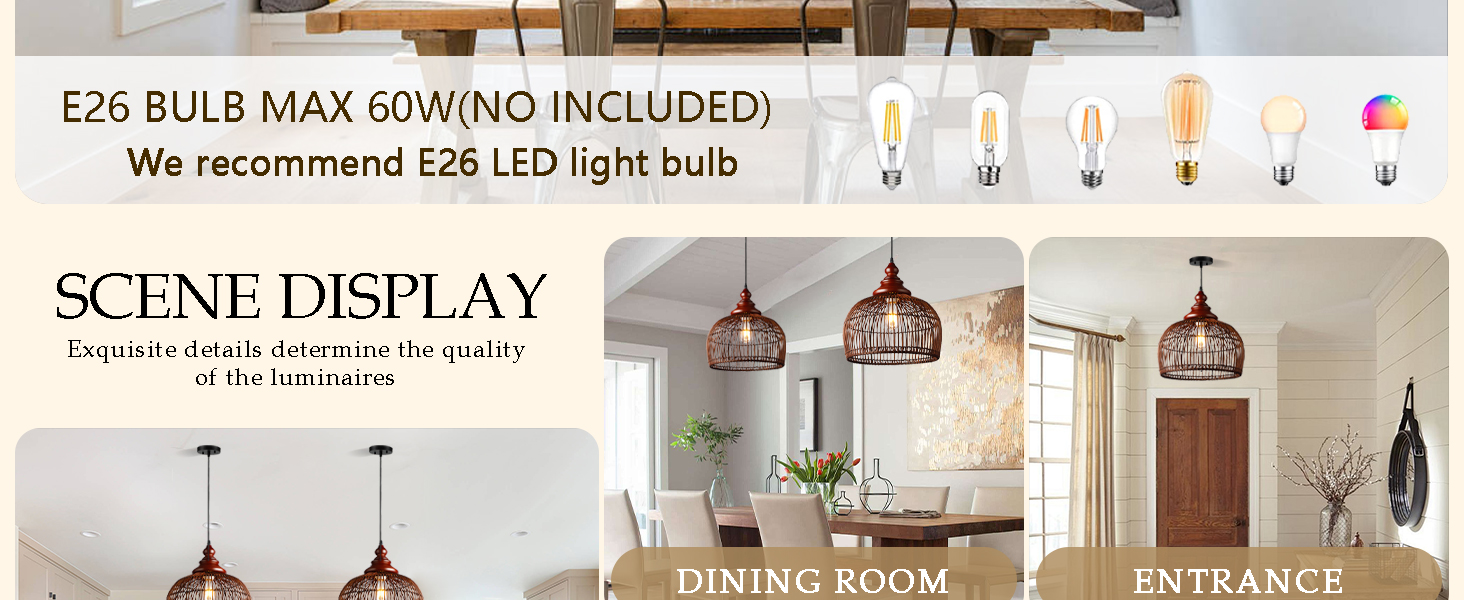 Rattan Pendant Light Kitchen Island (5)