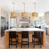 Rattan Pendant Light for Kitchen Island, 12.2in Boho Hand Woven Kitchen Light Fixtures Wicker Dining Room Lighting Coastal Chandelier for Farmhouse Bedroom Living Room Restaurants Bedside