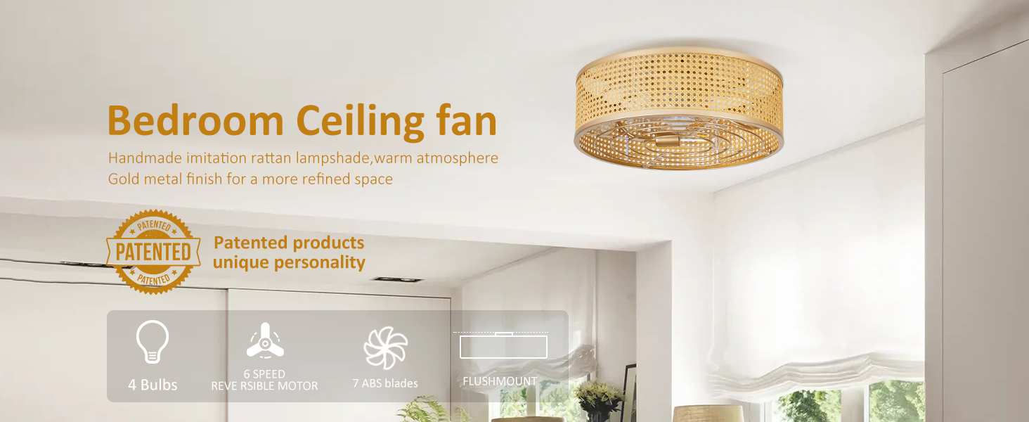 Boho Caged Ceiling Fans with Lights Flush Mount (10)