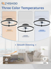 Ceiling Fans with Lights and Remote, Low Profile Ceiling Fans, 3000-6000K Dimmable Modern Flush Mount LED Fan Light, 6 Wind Speeds, White Fandelier Ceiling Fans with Lights for Bedroom 