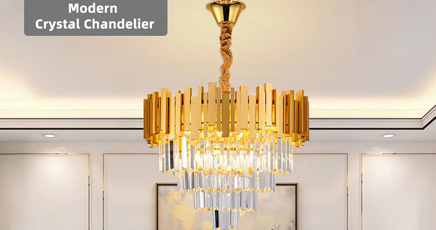 Modern Gold Crystal Chandelier (1)