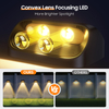  Solar Fence Lights Outdoor, Fence Lights Solar Powered with 2 Modes, Bright Lens LED Fence Solar Lights Outdoor Waterproof, Outdoor Solar Deck Lights for Fence Yard Step Stair Railing 