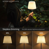 Portables Cordless Table Lamp, Fabric Shade Desk Lamp, Rechargeable Battery Powered Lighting, Dimmable Light for Dining Room, Bedroom, Bedside, Bar, Night Light, Camping, Balcony