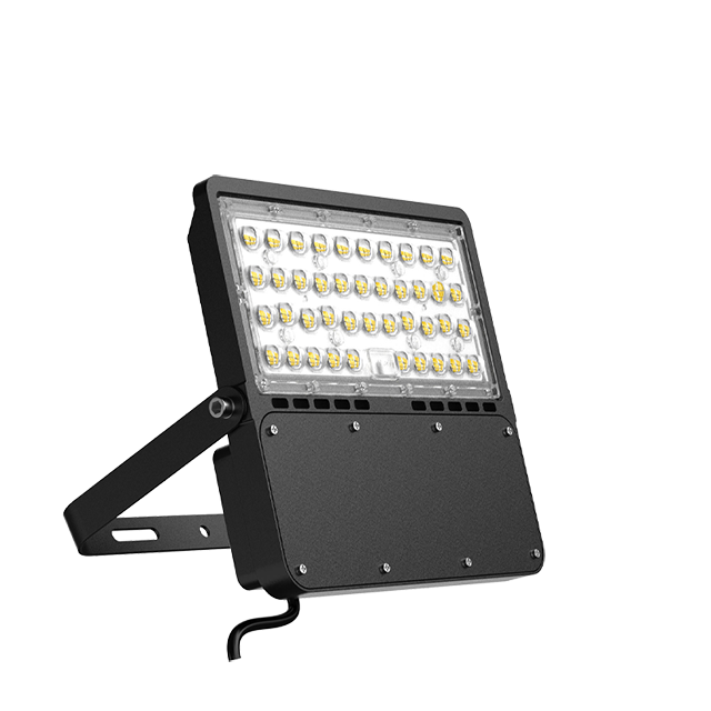 100W Modern Black Floodlight 5700K IP66 Waterproof Commercial Panel Light 80*150° Lighting Angle With Two Auto Dry Respirators