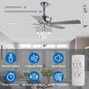 52″ Crystal Ceiling Fan with Lights and Remote Control, Modern Chandelier Fan with Dual Finish Reversible Blades, Quiet Indoor Fanderlier for Living Room, Dining Room, Bedroom