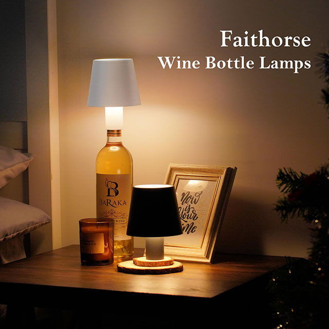 Wireless Bottle Lamp Shade, 3 Color Rechargeable Wine Bottle Lights for Bars Restaurants LED Bottle Lamp for Indoor & Outdoor Adjustable Brightness and Light Temperature 3000-6000K 