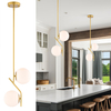 Pendant Light Fixture Glass Globe Pendant Light Mid Century Pendant Lights 2-Light Modern Pendant Light for Dining Room 