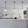 Black Globe Pendant Light Modern Matte Black Pendant Light Fixtures Over Kitchen Island with Frosted Glass Hanging Pendant Light Fixture 