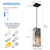 Pendant Lighting Modern Pendant Light, Mini Crystal Chandeliers,Adjustable Pendant Light Fixture for Kitchen Island Dinning Room Bedroom 