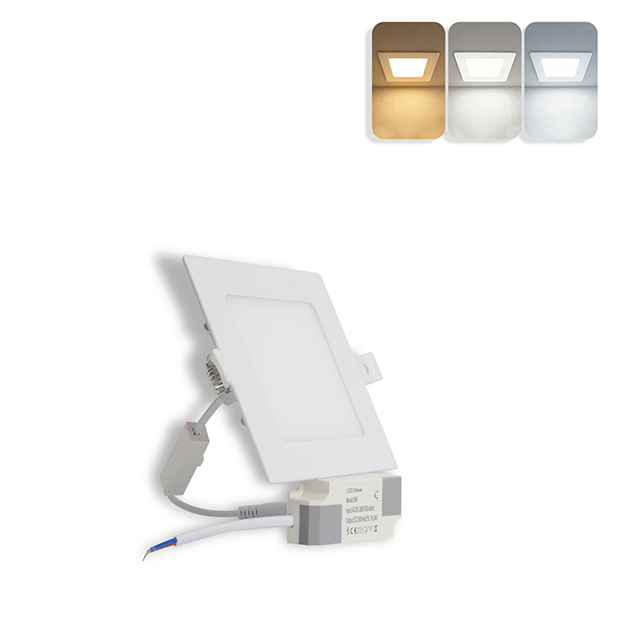 5W 3CCT Square Recessed LED Panel Light with CCT Switch | 85&times;85mm