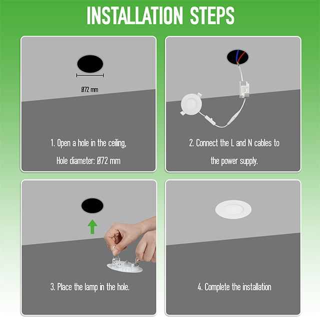 5W 3CCT Recessed LED Panel Light with CCT Switch | &Oslash;85mm