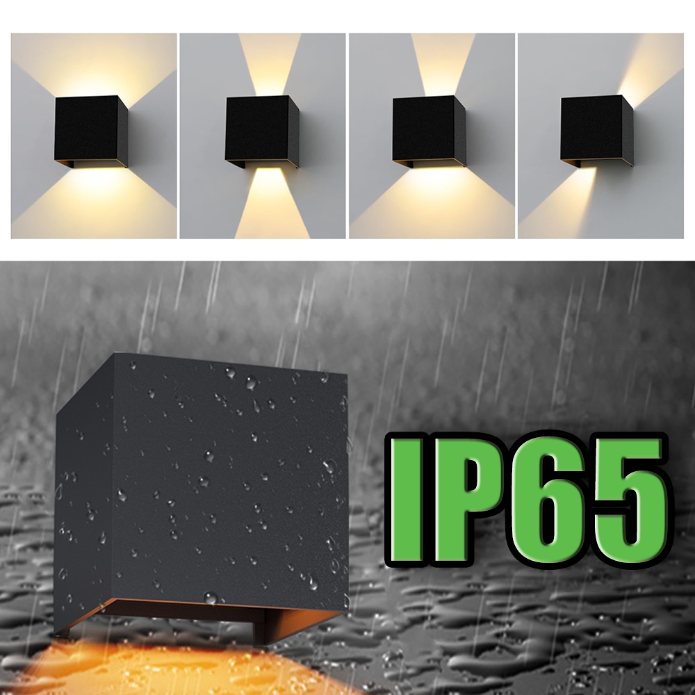 LED Wandleuchte Innen/Aussen 2x5W Aluminium Wandlampe 0º-90º Einstellbarer Lichtstrahl Wandlampen IP65 Außenwandleuchte 3000K/4000K Warmweiß Wandbeleuchtung für Treppen Flur Garten