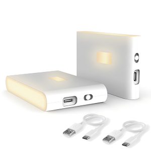 LED Nightlights Rechargeable Night Lights with Dusk to Dawn & Motion Sensors, Warm & Soft White Stair Lights for Bathroom, Hallway, Linkable, Magnetic Mount