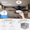 2 In 1 Socket Fan Light and 360° Light Socket Extender, 18.5'' Socket Ceiling Fans with Remote, 3 Colors LED Light Bulb, Screw in Small Ceiling Fan for Bedroom Living Room Kitchen Garage