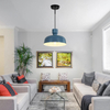 Pendant Lights Kitchen Island - Farmhouse Pendant Light Fixture with Hammered Shade, Adjustable Hanging Lamp Dome Ceiling Lighting for Living Room Foyer