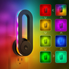 Kids Night Light Plug into Wall, Color Changing , 7 Solid Colors + RGB Color Chasing Nightlight, Dusk to Dawn Sensor, Home Decor for Party Hallway Bedroom 